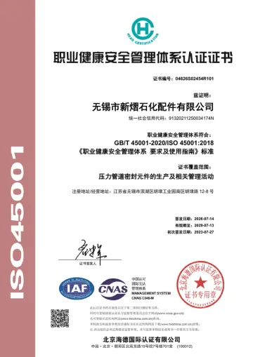 ISO 45001 · Occupational health & safety Chinese certificate
