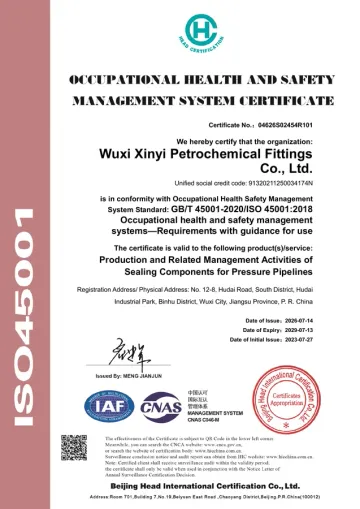 ISO 45001 · Occupational health & safety English certificate
